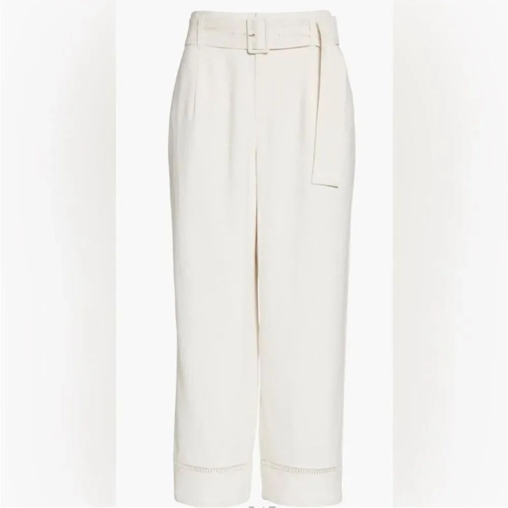 Club Monaco Cream Belted Women's Trousers, US6